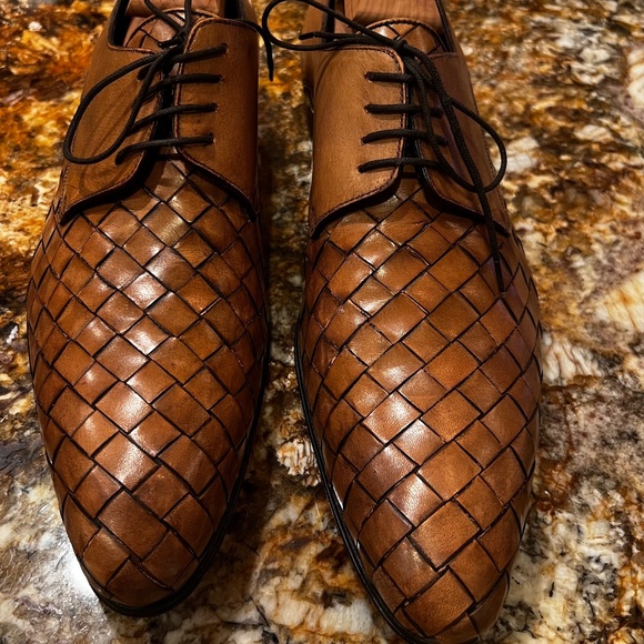 Dolce & Gabbana Tan Woven Leather Oxfords